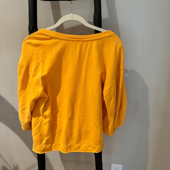 Anthropologie Yellow Sweater T-Shirt Size Small - Picture 4 of 4